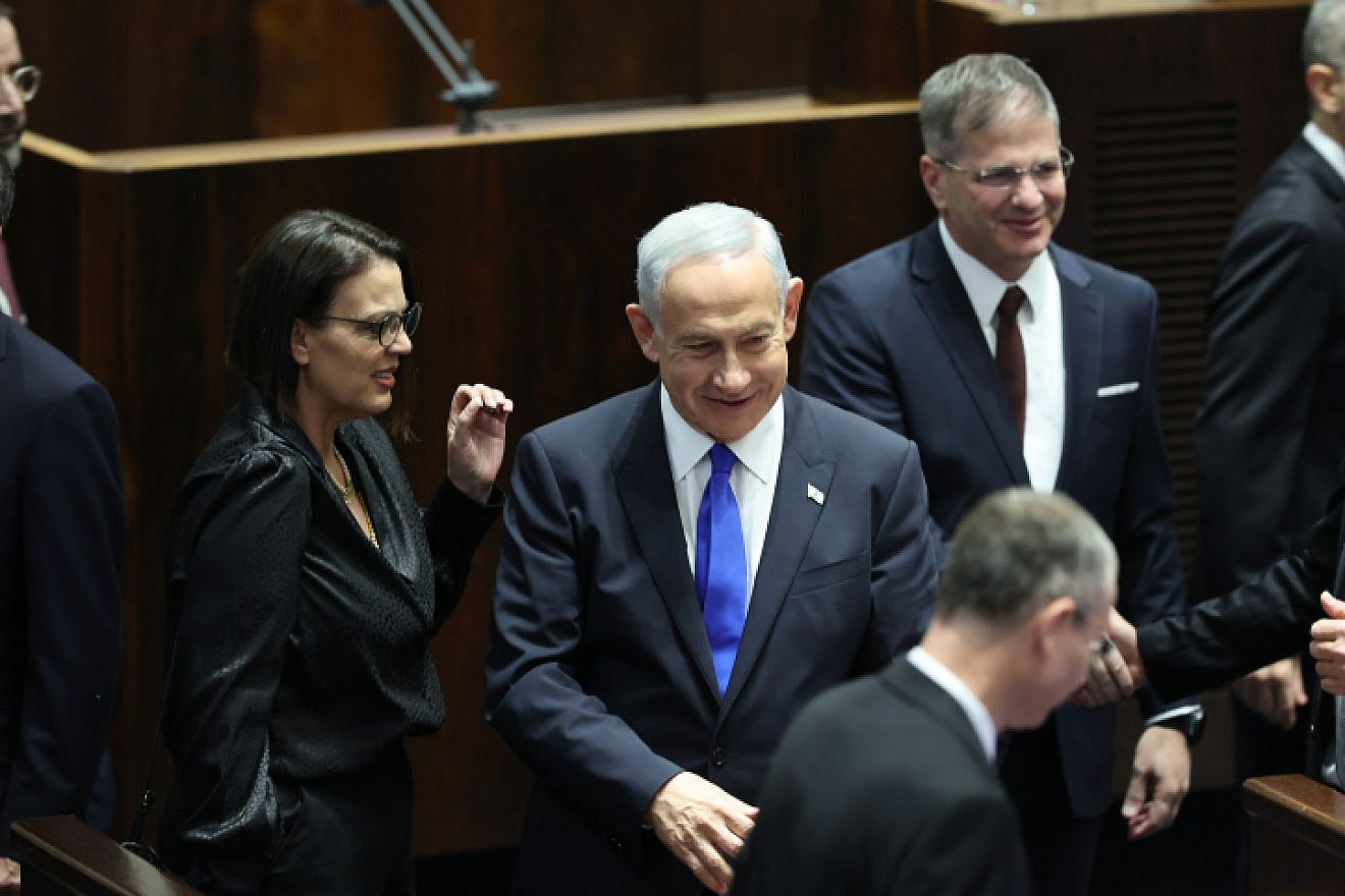 Israeli Prime Minister Benjamin Netanyahu at the swearing-in ceremony of the new Israeli government, at the Knesset, on Dec. 29, 2022. Photo by Yonatan Sindel/Flash90.