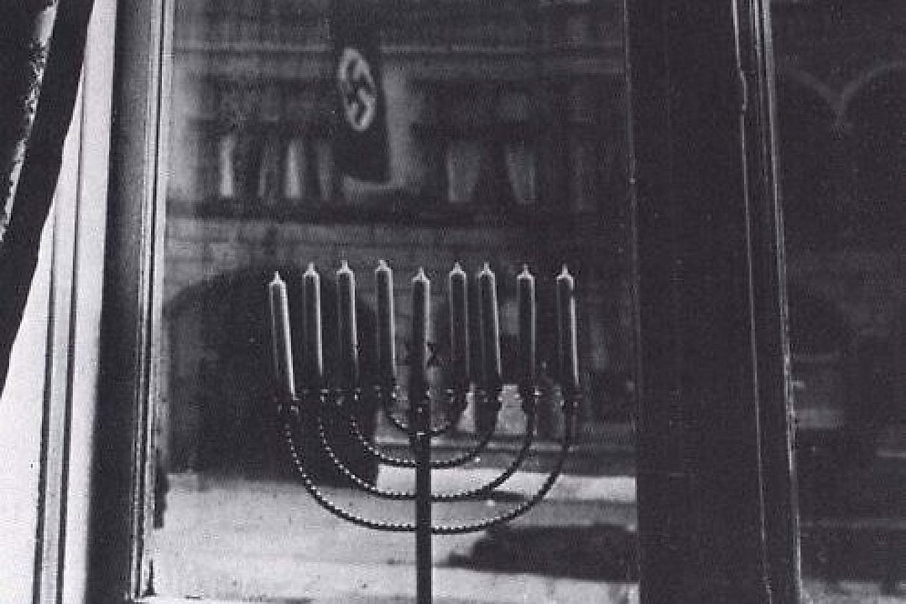 The Posner family's Hanukkah menorah pictured in 1931. Source: Yad Vashem.