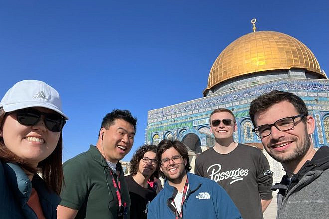 Christian college students from the U.S. touring Israel on a nine-day Passages visit the Temple Mount in Jerusalem this week. Courtesy of Passages.