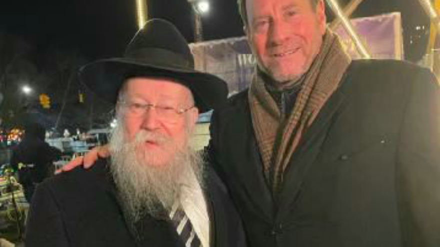 Kent M. Swig (right), president of Swig Equities, with Rabbi Shmuel Butman of the Lubavitch Youth Organization. Credit: Courtesy of Swig Equities.