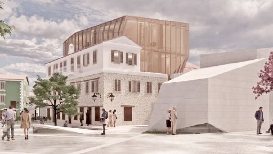 An artist's conception of the planned Albanian Jewish Museum in Vlore, Albania. Courtesy: Eitan Kimmel