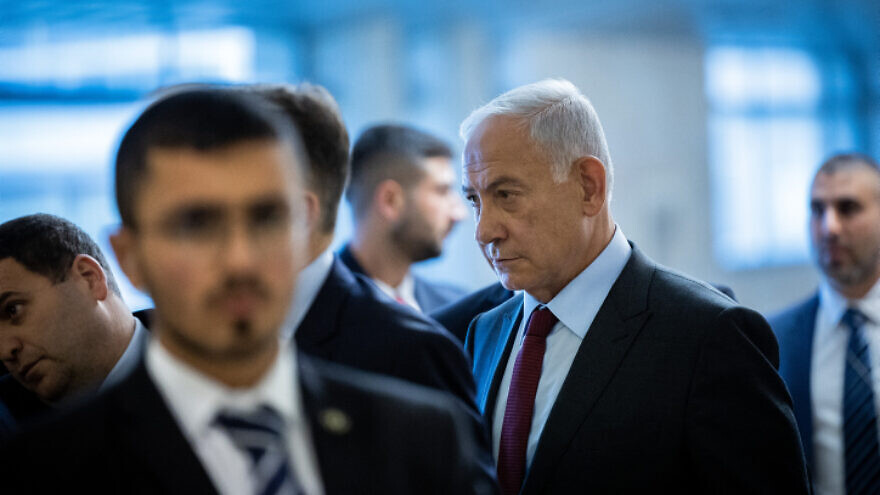 Israeli Prime Minister Benjamin Netanyahu arrives at the Knesset on Jan. 2, 2023. Photo by Yonatan Sindel/Flash90.