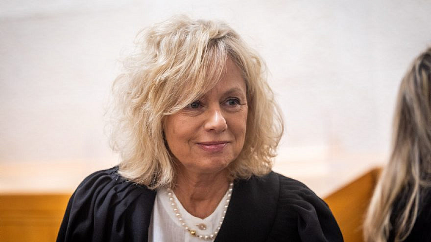 Attorney General Gali Baharav-Miara at a ceremony for outgoing Supreme Court judge George Karra in Jerusalem, May 29, 2022. Photo by Yonatan Sindel/Flash90.