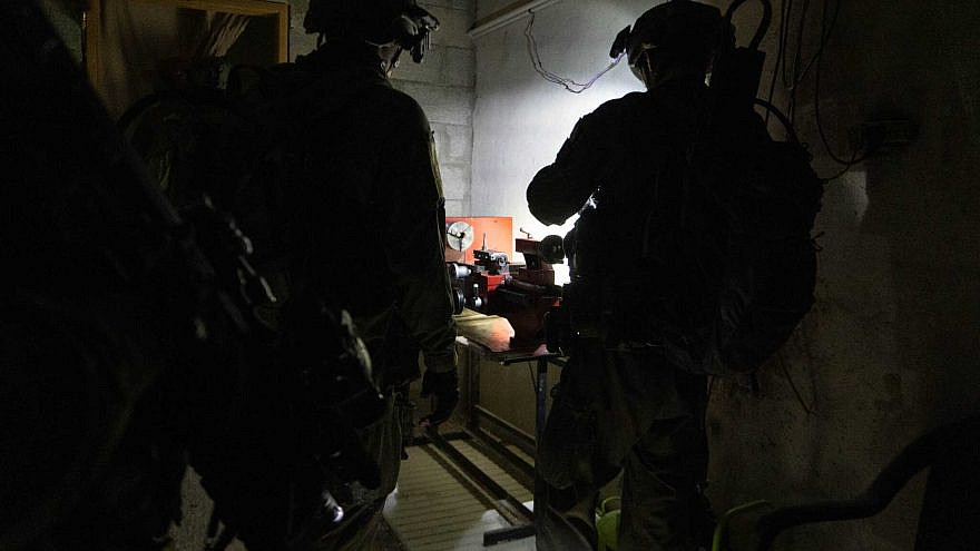 Israel Defense Forces troops conduct counter-terrorism operations in Judea and Samaria, Jan. 23, 2023. Credit: IDF.