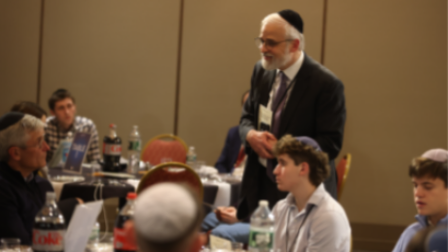 OU Executive Vice President Rabbi Moshe Hauer speaks with teen leaders at NCSY’s week-long learning experience, Yarchei Kallah