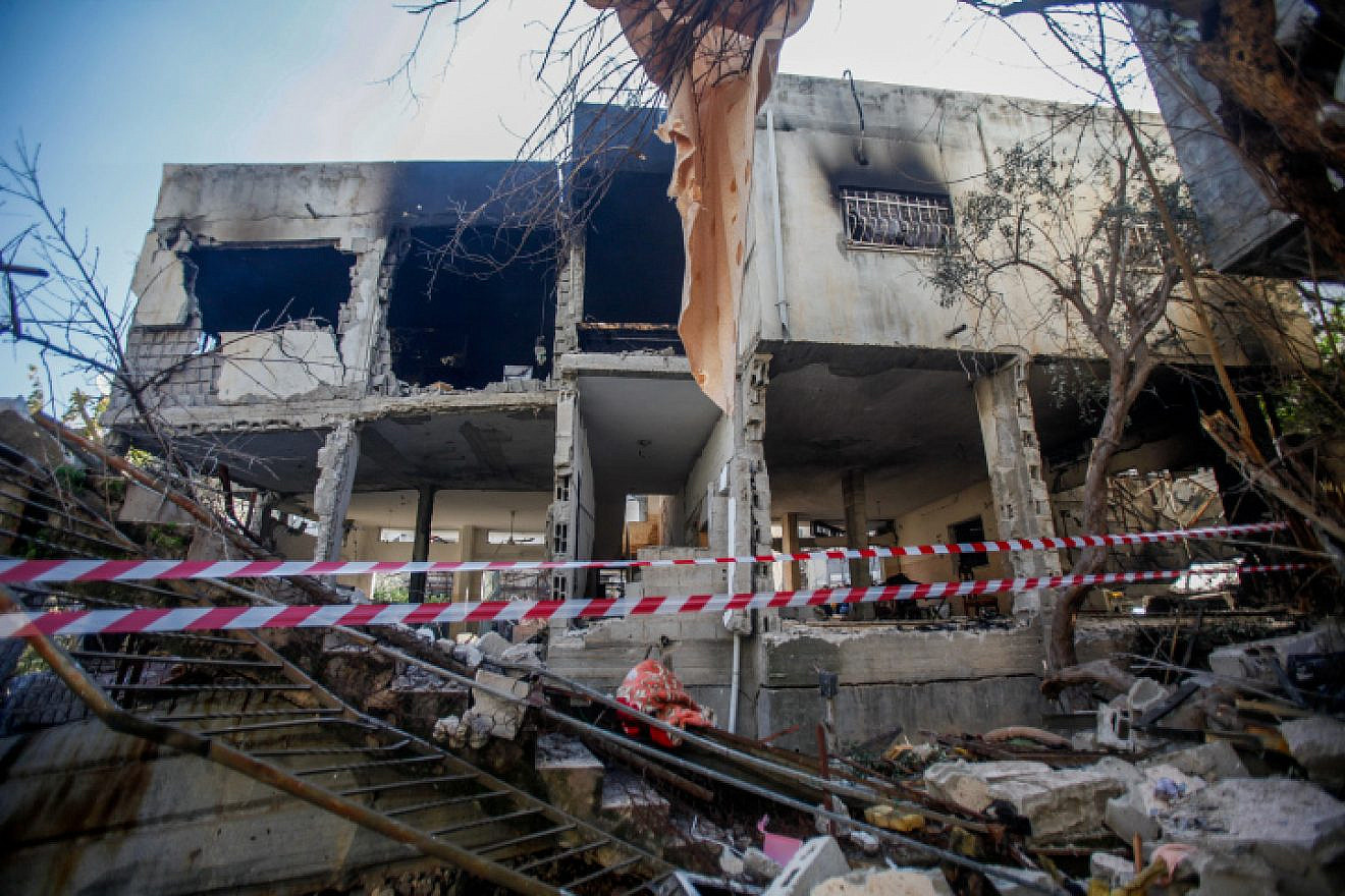 This building was destroyed during a firefight between the IDF and terrorists in Jenin, Jan. 26, 2023.  Photo by Nasser Ishtayeh/Flash90.