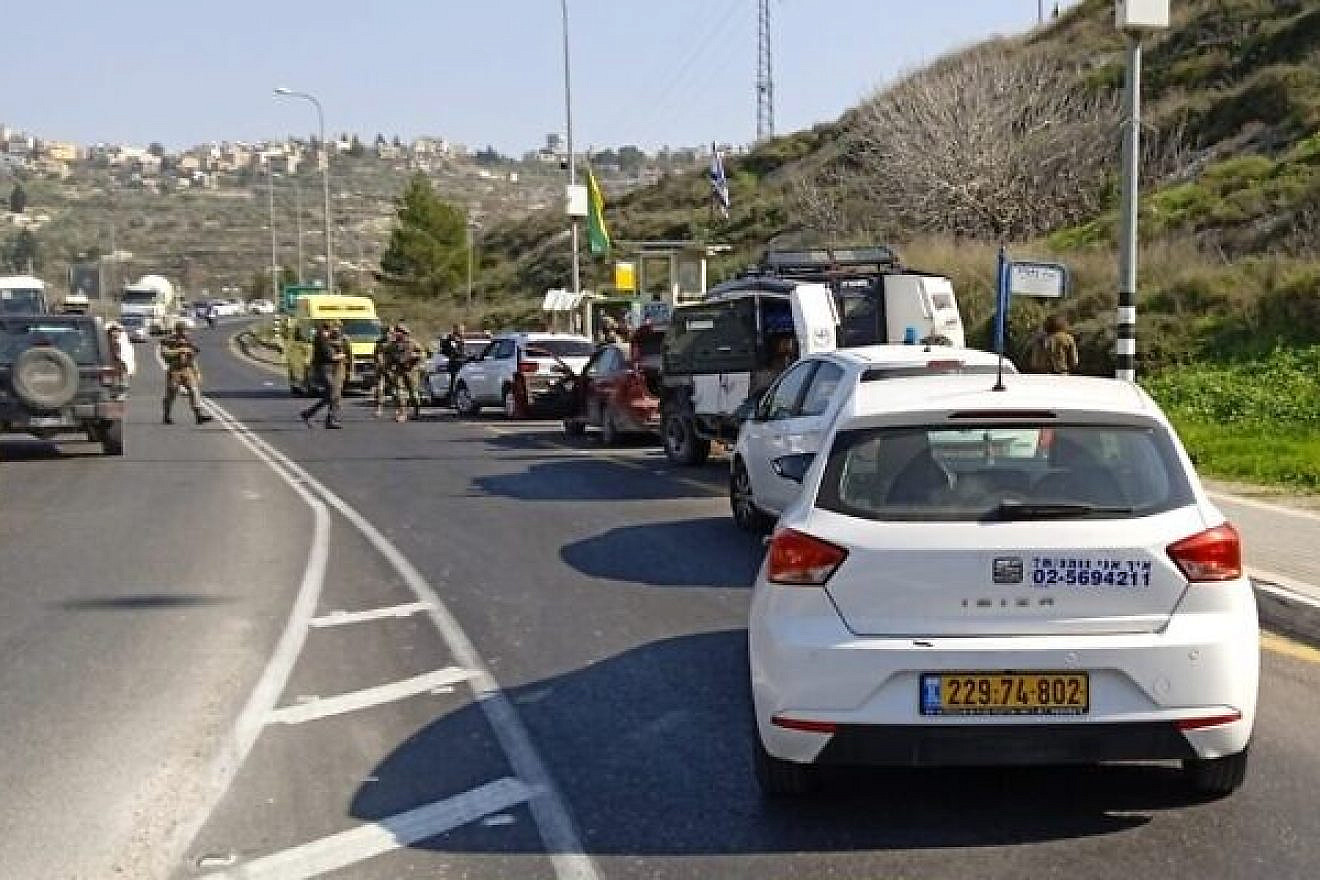A Palestinian attacker was shot dead after attempting to stab IDF soldiers at a military post on Route 55 near Kedumim in Samaria, Jan, 25, 2023. Credit: United Hatzalah.