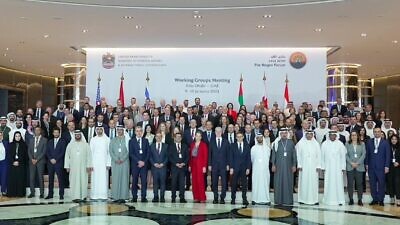 The steering committee of the Negev Forum meets in Abu Dhabi, United Arab Emirates, Jan. 9, 2023. Credit: UAE Foreign Ministry.