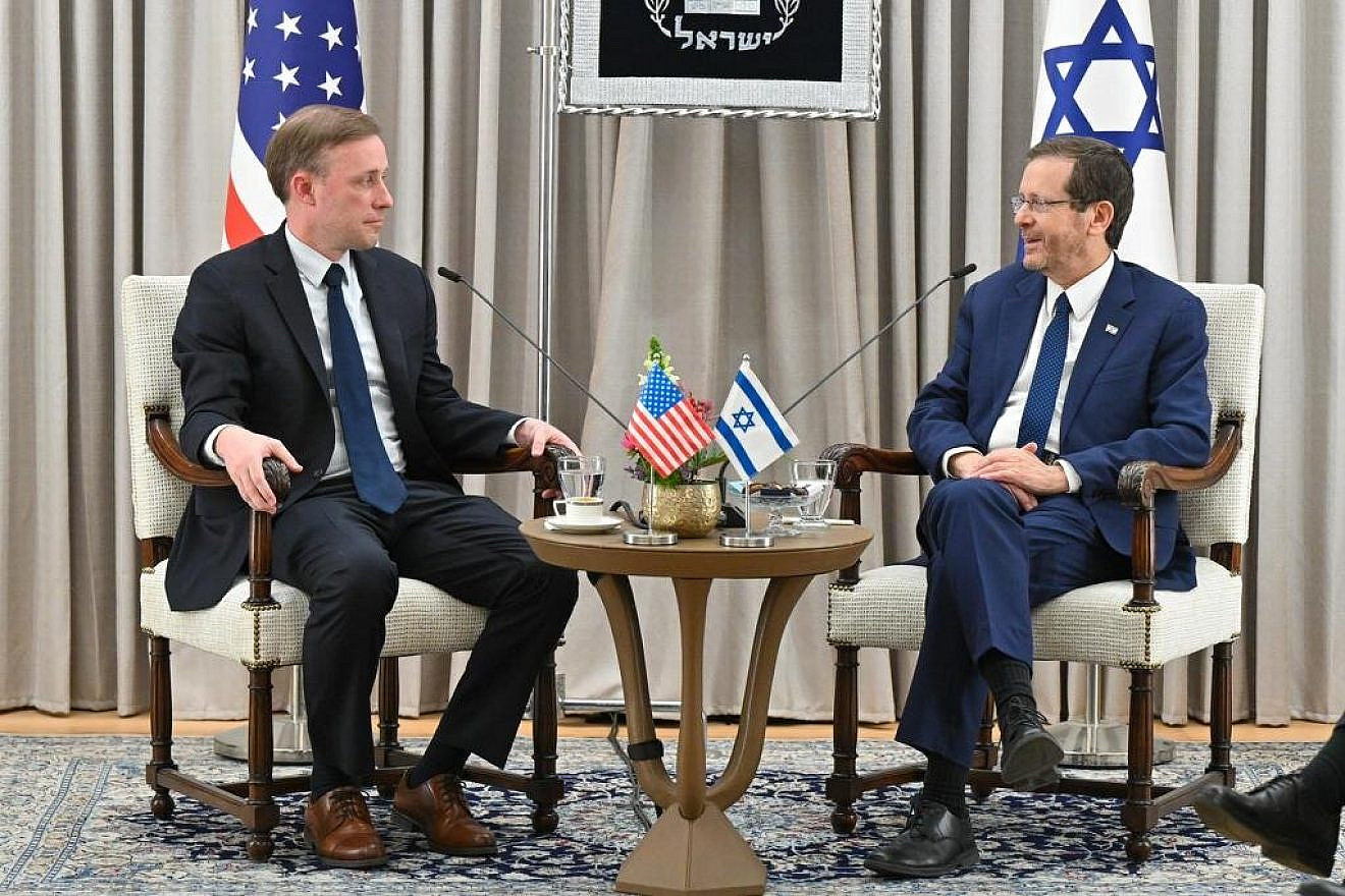 Israeli President Isaac Herzog meets with U.S. National Security Advisor Jake Sullivan in Jerusalem, Jan. 18, 2023. Photo by Kobi Gideon/GPO.