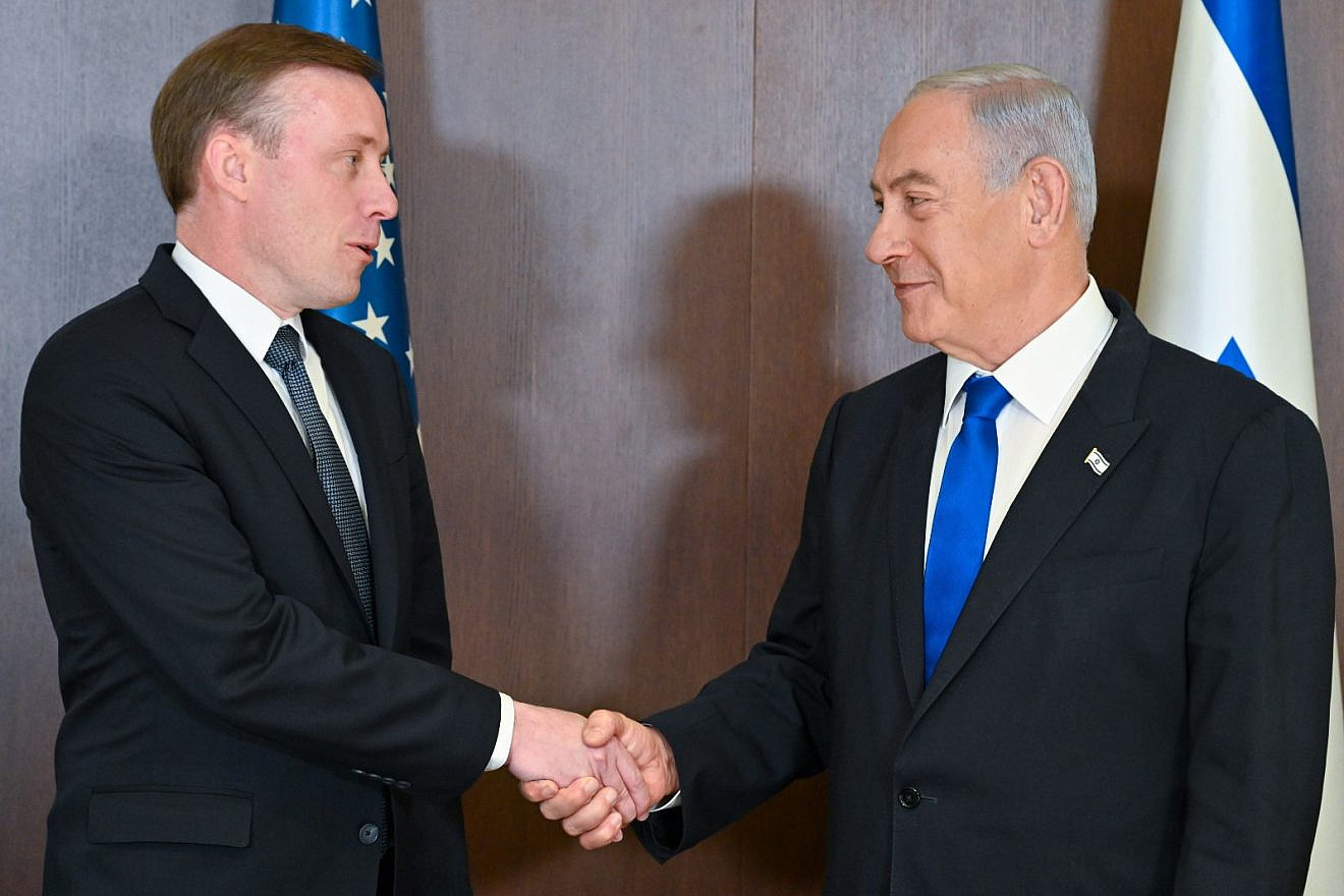 Israeli Prime Minister Benjamin Netanyahu meets with U.S. National Security Advisor Jake Sullivan in Jerusalem, Jan. 19, 2023. Photo by Kobi Gideon/GPO.