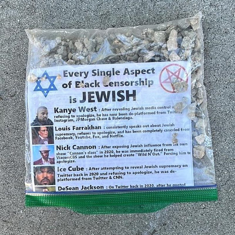 Antisemitic fliers found on the campus of the University of California, Santa Barbara, January 2023.