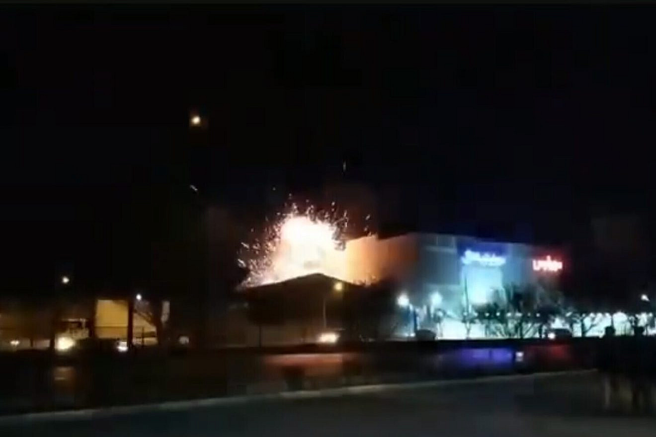 Video on social media reported to show an explosion at an Iranian facility in Isfahan on Jan. 28, 2023. Source: Screenshot.
