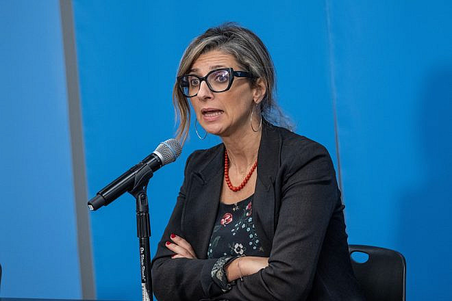 A press briefing by Francesca Albanese, U.N. special rapporteur on the occupied Palestinian territories, at the headquarters of the United Nations in New York City on Oct. 27, 2022. Credit: Lev Radin/Shutterstock.