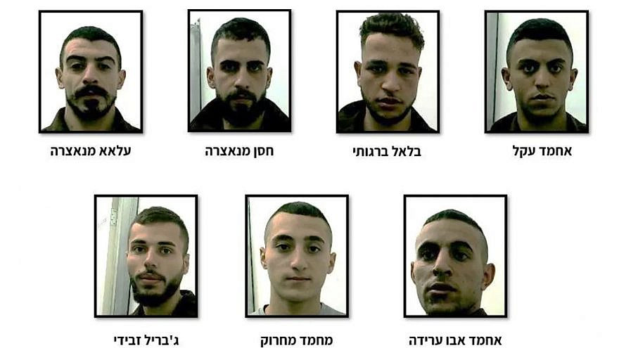 Seven of the eight Palestinian suspects arrested by the Israeli security forces. Credit: ISA.