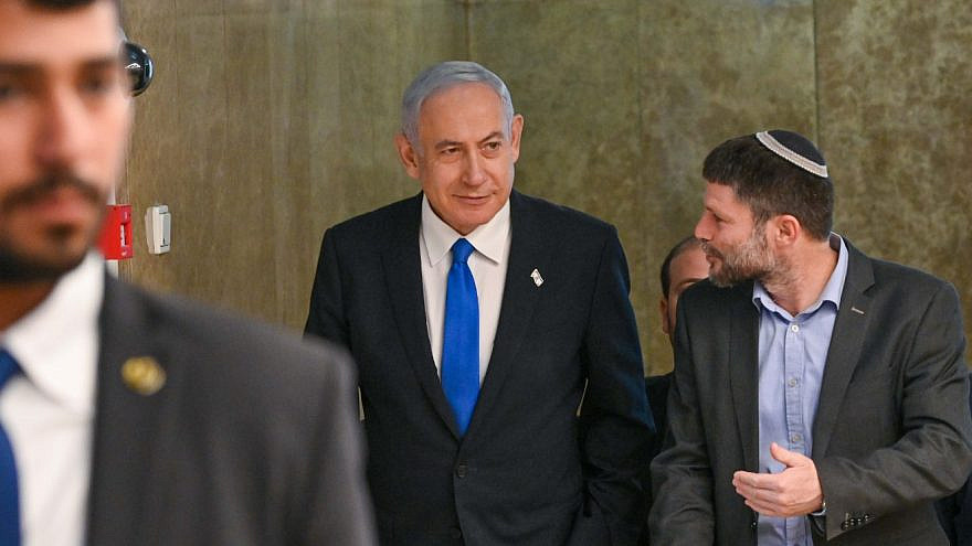 Prime Minister Benjamin Netanyahu arrives for a Cabinet meeting in Jerusalem on Feb. 23, 2023. Photo by Kobi Gideon/GPO.