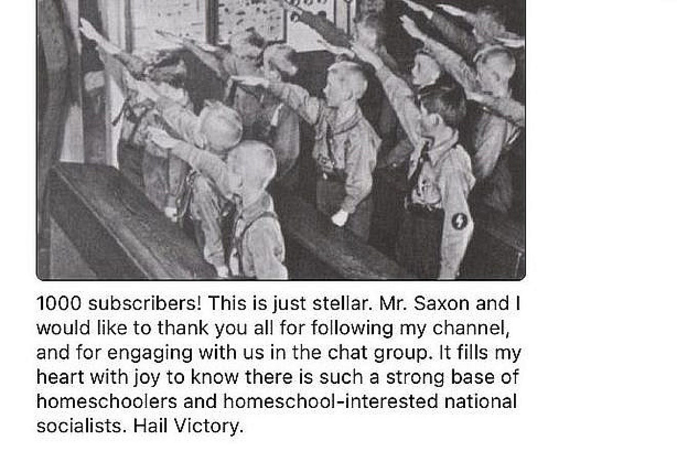 A post by Katje Lawrence (Mrs. Saxon) on the Dissident Homeschool Telegram channel, Feb. 1, 2023.
