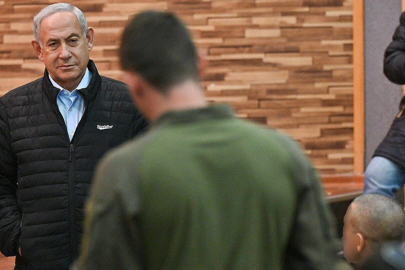 Israeli Prime Minister Benjamin Netanyahu speaks to IDF soldiers in the elite Duvdevan commando unit, Feb. 7, 2023. Credit: Kobi Gideon/GPO.