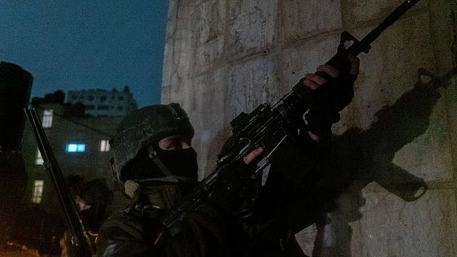 Israeli forces conduct widescale counter-terror operations across Judea and Samaria, Feb. 6, 2023. Credit: Israel Defense Forces.