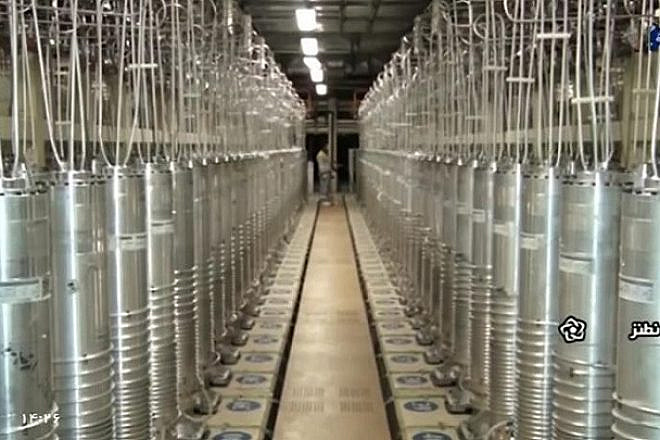 Centrifuges at the Natanz uranium enrichment facility in Iran. Source: Twitter.