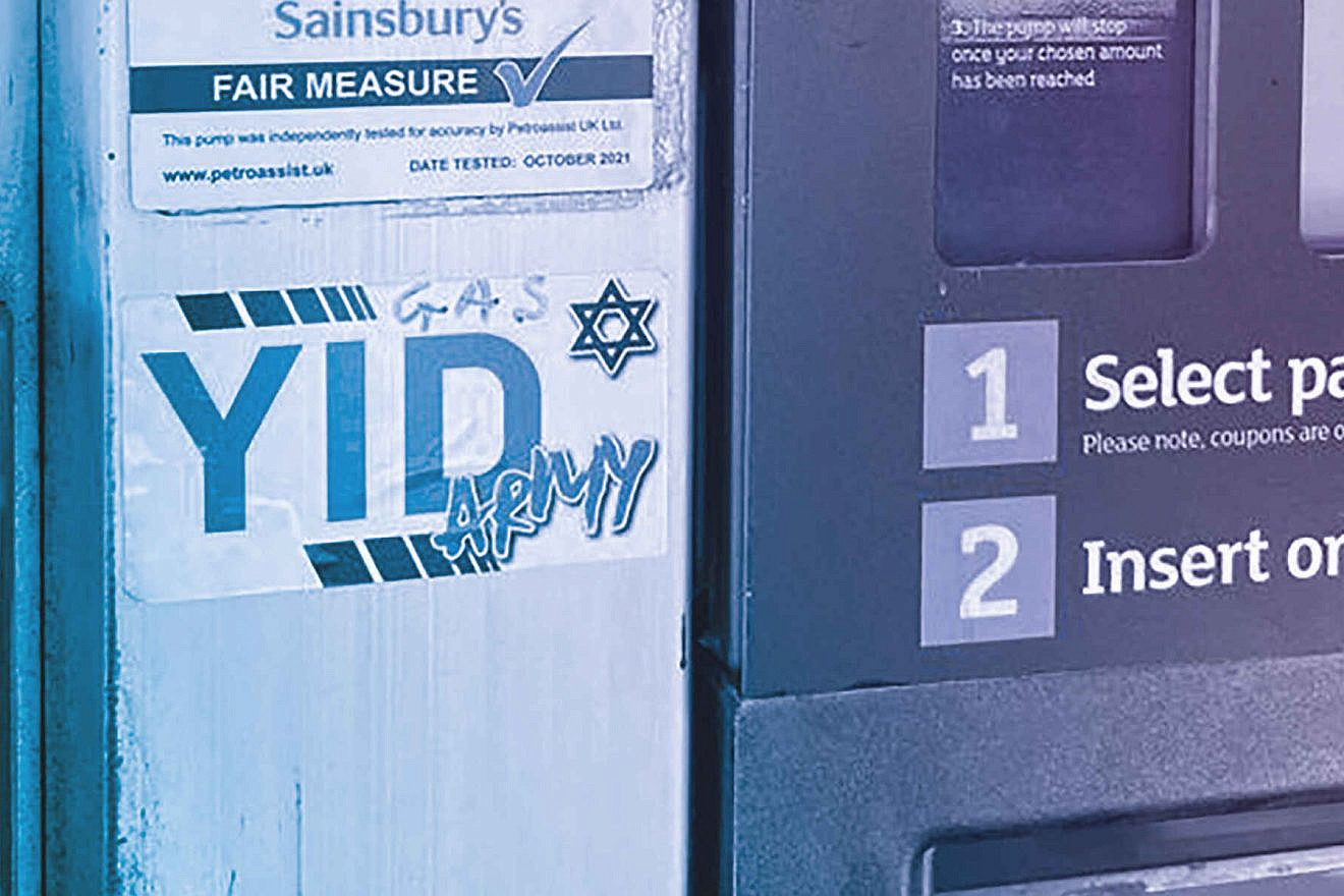 Grafitti on a sticker for the "Yid Army" supporters of London's Tottenham Hotspur soccer club. Credit: Community Security Trust.