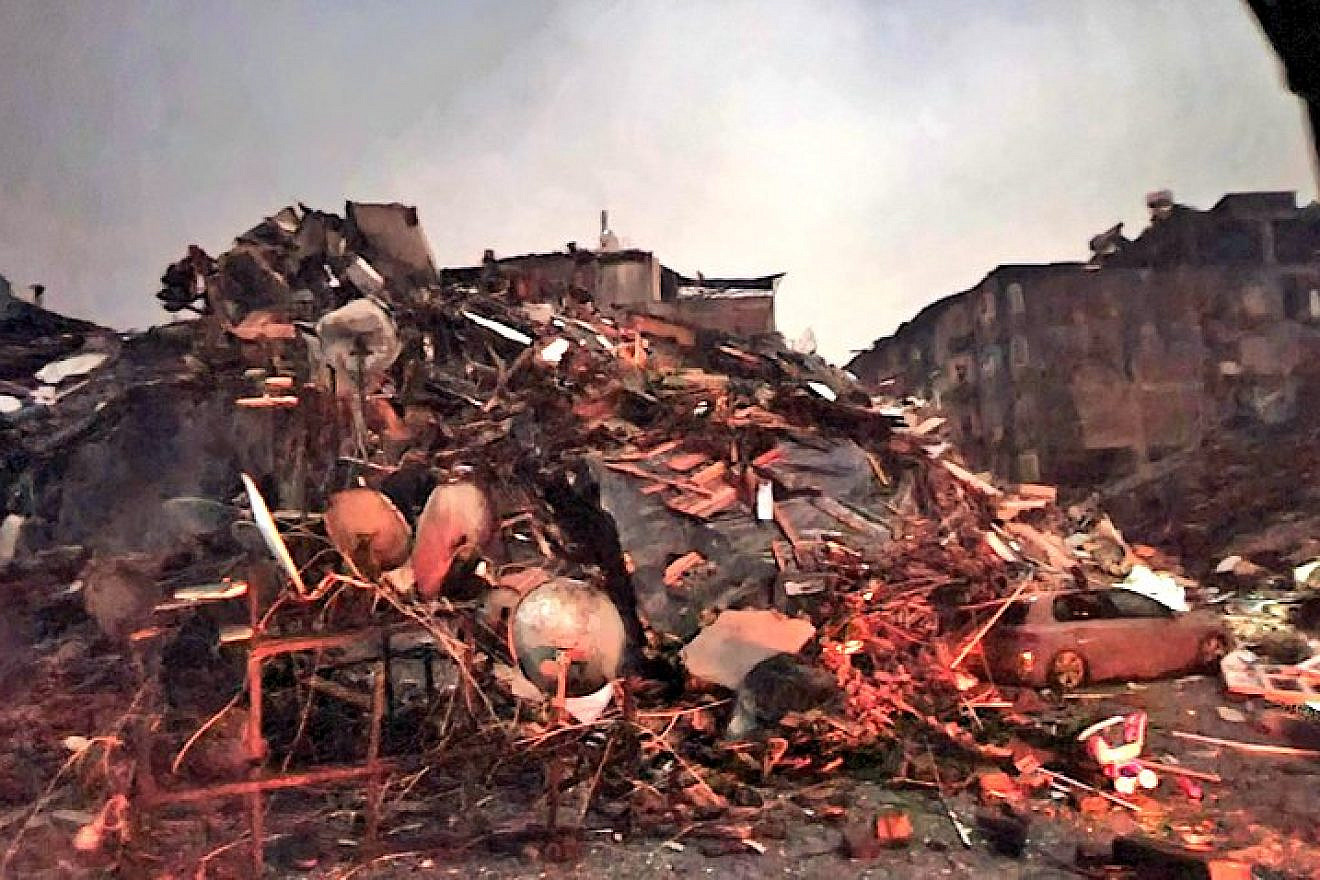 Earthquake damage in Antakya, aka Antioch, February 2023. Source: Twitter.