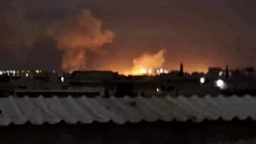 An alleged Israel Air Force strike on Aleppo International Airport in Syria, March 7, 2023. Source: Twitter.