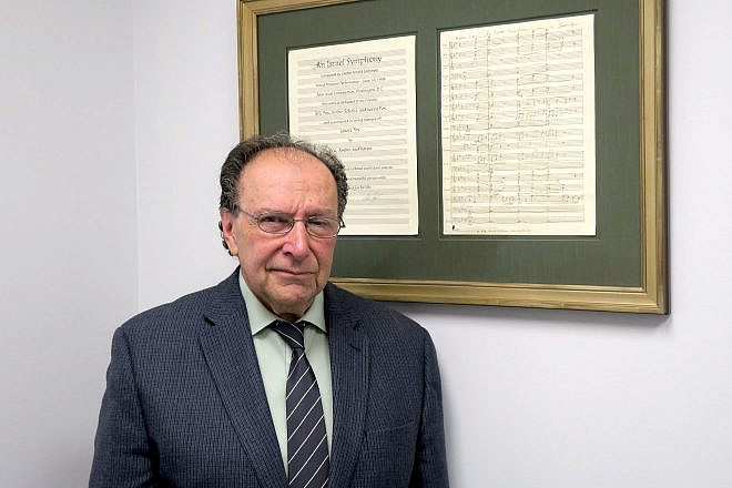 Cantor Arnold Saltzman in his office at Adas Israel Congregation in Washington, D.C. in 2019. Photo by Menachem Wecker.