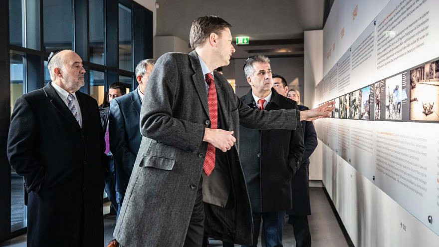 Israeli Foreign Minister Eli Cohen visits a Holocaust memorial museum in Berlin, Germany, Feb. 28, 2023. Credit: Ruthie Tzunz.