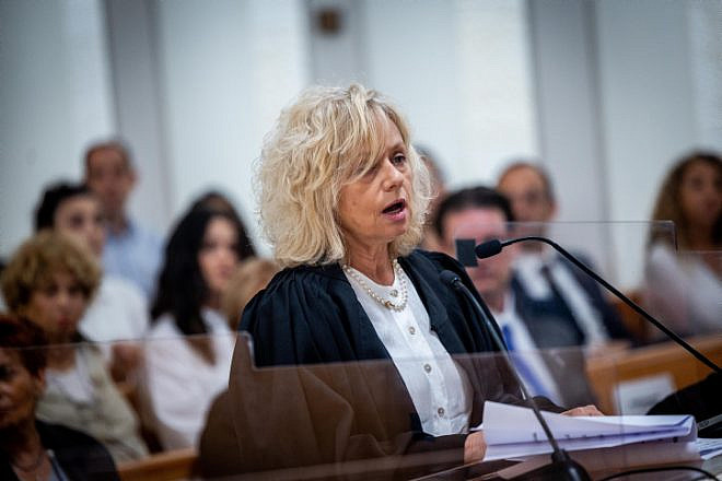 Attorney General Gali Baharav-Miara at a ceremony held for outgoing Supreme Court judge George Karra,  May 29, 2022. Photo by Yonatan Sindel/Flash90.
