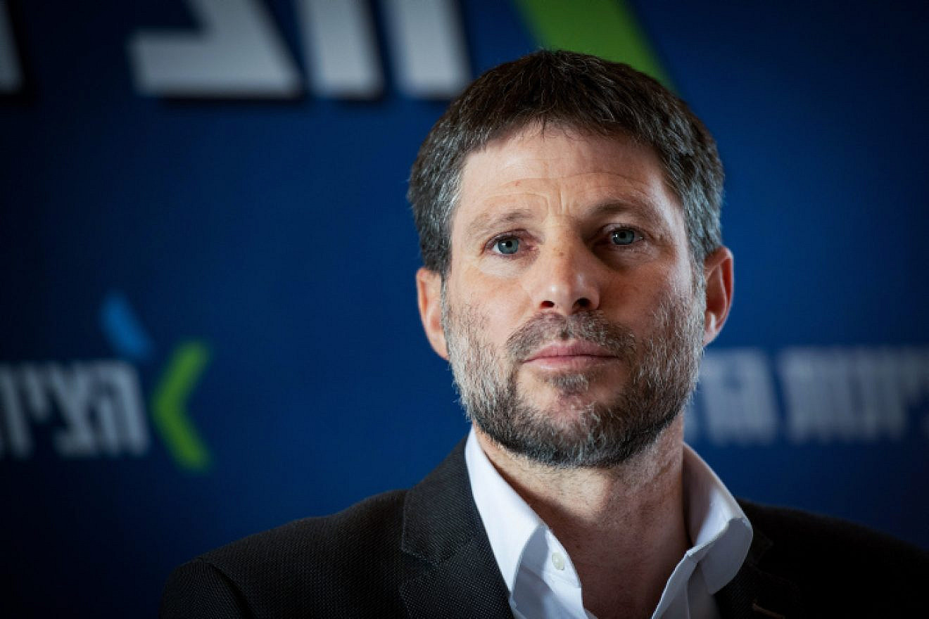 Finance Minister Bezalel Smotrich leads a faction meeting of his Religious Zionism Party in Givat Harel, Feb. 14, 2023. Photo by Sraya Diamant/Flash90.
