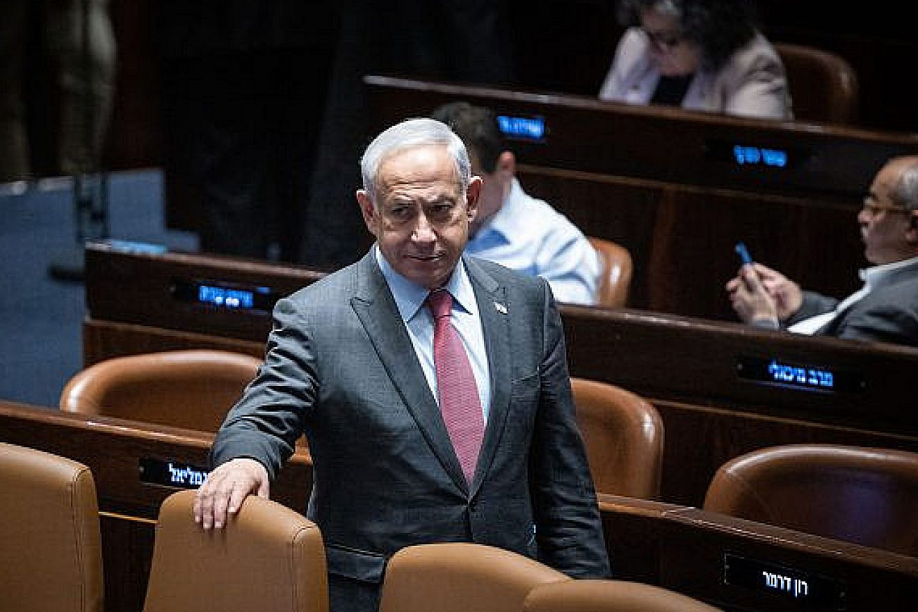 Israeli Prime Minister Benjamin Netanyahu at the Knesset, March 13, 2023. Photo by Yonatan Sindel/Flash90.