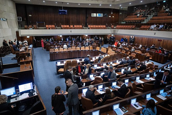 The Knesset Assembly Hall, March 13, 2023. Photo by Yonatan Sindel/Flash90.