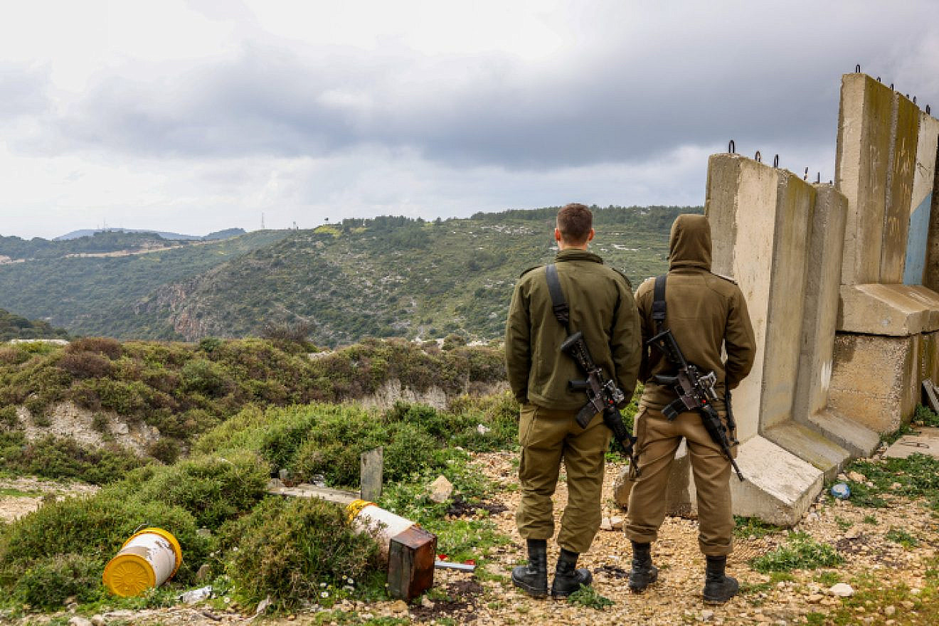 Israeli soldiers patrol along the border with Lebanon, March 15, 2023. Photo by David Cohen/Flash90.
