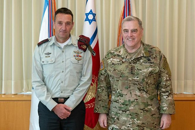 IDF Chief of Staff Lt. Gen. Herzi Halevi (left) and U.S. Joint Chiefs of Staff Chairman Gen. Mark Milley in Israel, March 3, 2023. Source: Twitter/IDF.