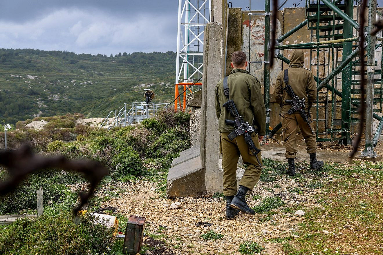 Israel Defense Force soldiers guard on the border between Lebanon and Israel on March 15, 2023. Photo by David Cohen/Flash90.