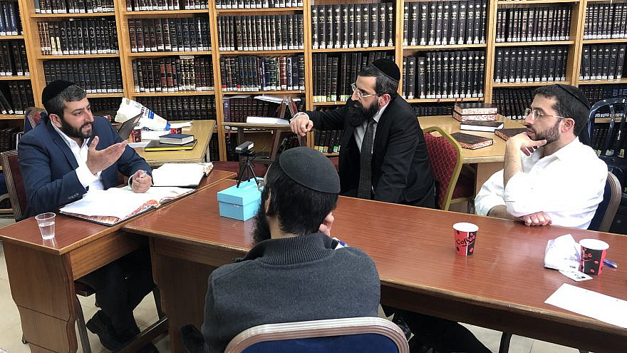 A discussion at the International Halacha Institute in Jerusalem. Photo by Josh Hasten.