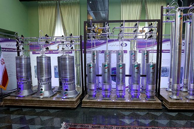 New-generation centrifuges on display in Tehran during Iran's National Nuclear Energy Day, April 10, 2021. Credit: Iranian Presidency Office/WANA.