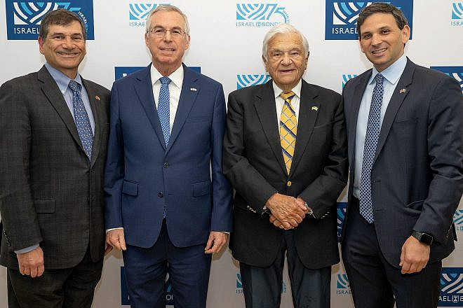 From left: Steven B. Cohen, Israeli Ambassador to the United States Michael Herzog, Jerry L. Cohen and Micah Cohen at Israel Bonds’ 2023 International Leadership Conference in Washington, D.C., March 12-14, 2023. Photo by Shahar Azran for Israel Bonds.