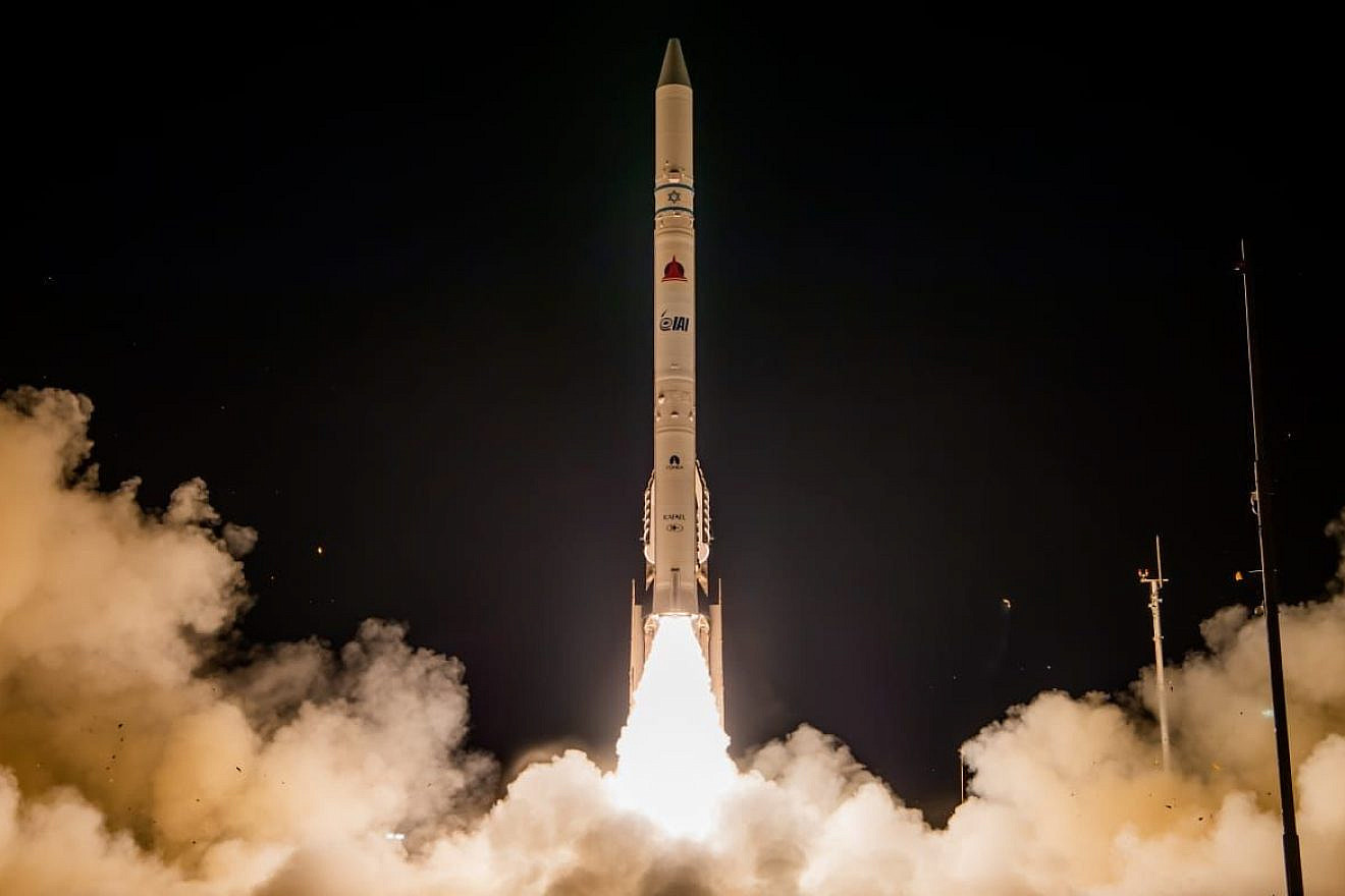 “Okef 13” satellite launch from Palmachim Airbase in central Israel on March 29, 2023. Credit: Israel Ministry of Defense Spokesperson's Office.