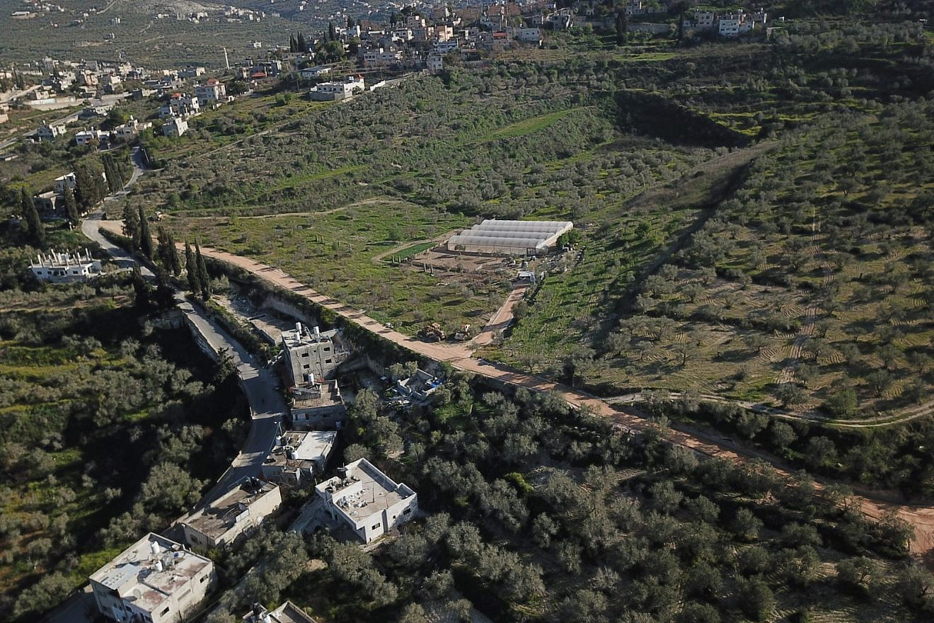 The road whose construction damaged the site of the biblical city of Sebastia/Shomron. Credit: Shomrim Al Hanetzach.