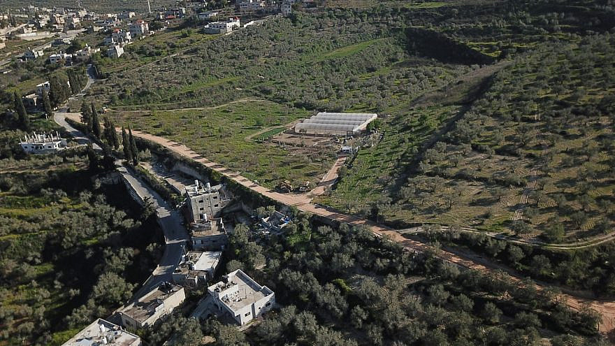 The road whose construction damaged the site of the biblical city of Sebastia/Shomron. Credit: Shomrim Al Hanetzach.