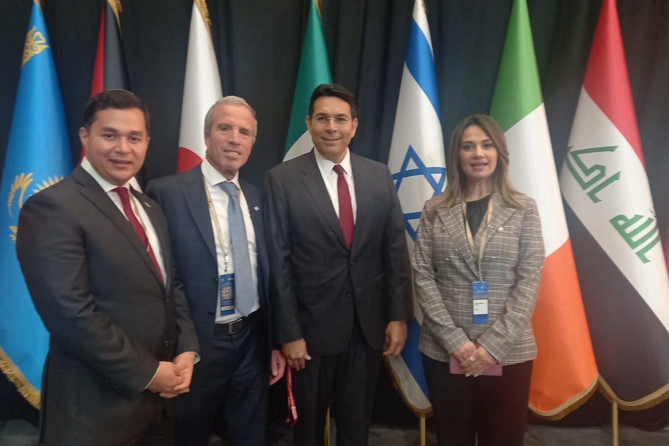 Israeli lawmaker Danny Danon (center-right) leads an Israeli delegation at a conference in Bahrain hosted by the Inter-Parliamentary Union, March 12, 2023. Source: Twitter.