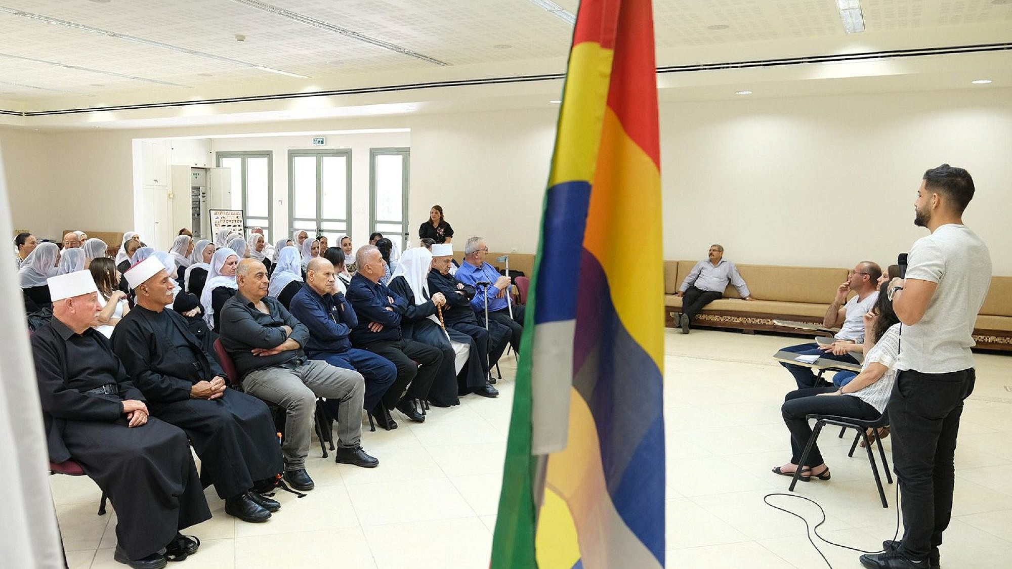 A meeting with Druze bereaved families at Nabi El-'Hadar, May 2022. Courtesy.