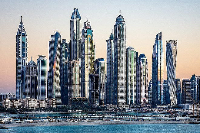 The Dubai Marina skyline. Photo by Norlando Pobre via Wikimedia Commons.