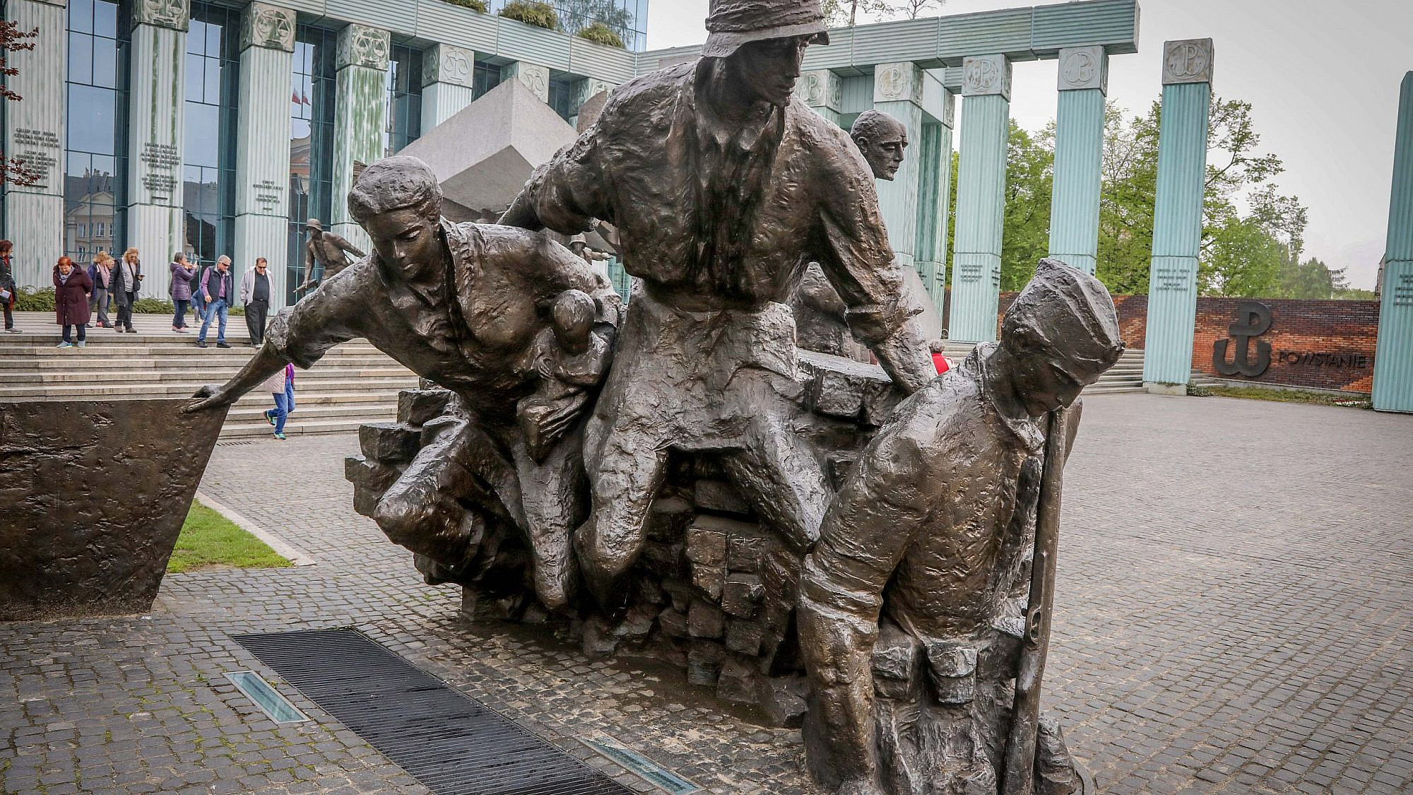 Monument to the Warsaw Uprising Fighters located in a part of the former Warsaw Ghetto. Photo by Isaac Harari/Flash90.