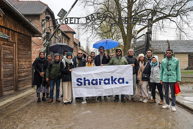 Sharaka’s delegation of Arab participants at March of the Living in Poland. Credit: Courtesy of Sharaka.