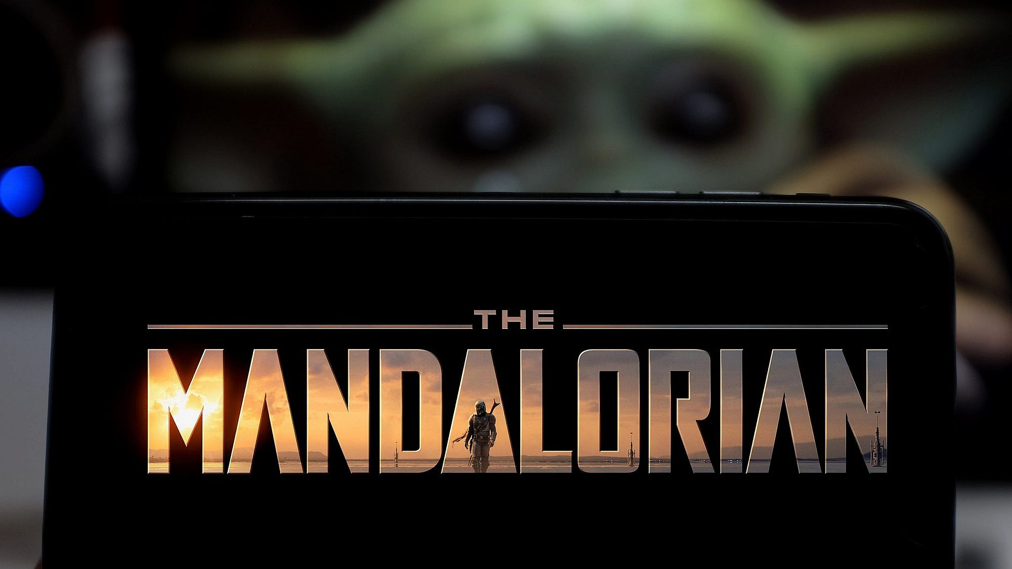 “The Mandalorian” logo smartphone based on a web television series. United States, Jan. 18, 2020. Credit: Daniel Constante/Shutterstock.