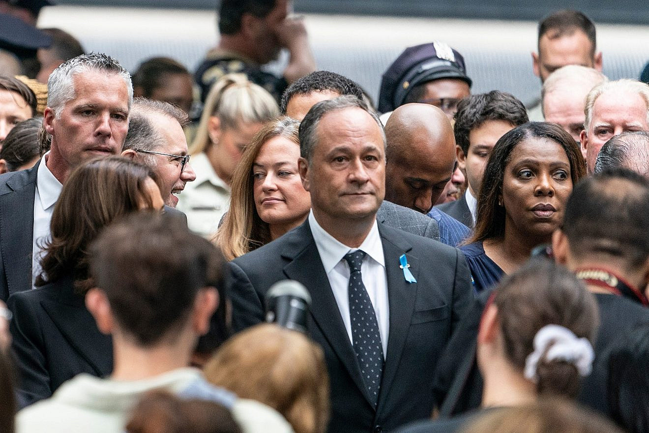 Second gentlemen Doug Emhoff attends the 21st anniversary of Sept. 11 attacks, held at One World Trade Center. Credit: Lev Radin/Shutterstock.