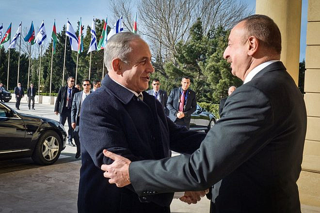 Israeli Prime Minister Benjamin Netanyahu meets with Azerbaijani President Ilham Heydar Oghlu Aliyev on Dec. 13, 2016. Credit: Haim Zach/GPO.