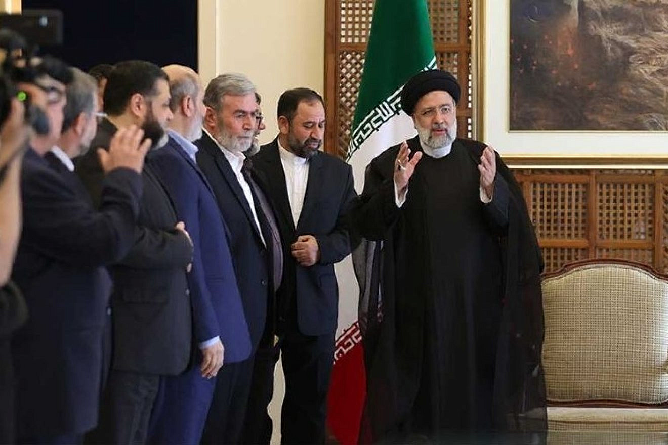 Iranian President Ebrahim Raisi (right) meets with Palestinian terrorist leaders in Damascus, May 4, 2023. Source: Twitter.